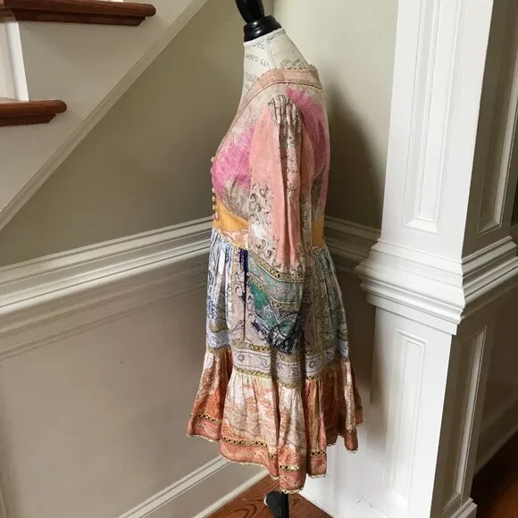 Zimmermann Pink and Blue Patterned Mini Dress - Picture 11 of 15